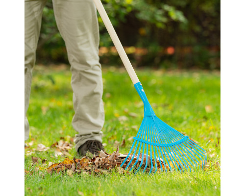 Грабли веерные стальные, 22 плоских зуба, лакированный черенок PALISAD LUXE 617885