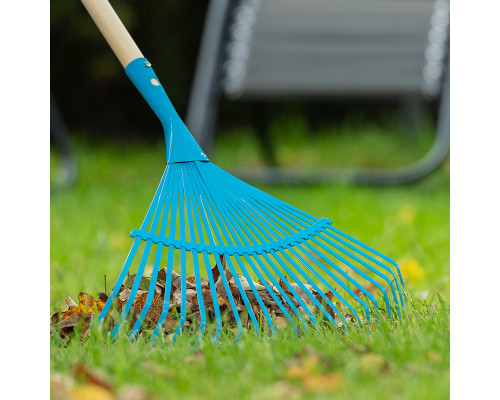 Грабли веерные стальные, 22 плоских зуба, лакированный черенок PALISAD LUXE 617885