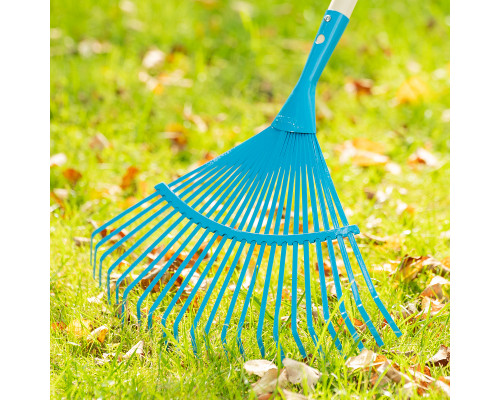 Грабли веерные стальные, 22 плоских зуба, лакированный черенок PALISAD LUXE 617885