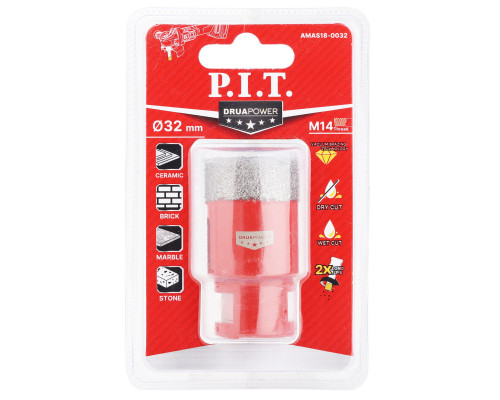 Коронка алмазная по керамограниту P.I.T. 32 мм, M14 AMAS18-0032 Коронка алмазная по керамограниту P.I.T. 32 мм, M14 AMAS18-0032