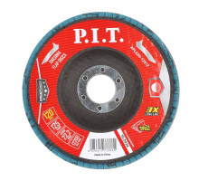 Круг лепестковый шлифовальный P.I.T. DRUA 125x22,2 мм, ZA120, циркониевый корунд APLS26-12512