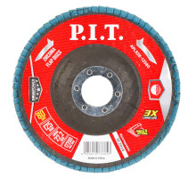 Круг лепестковый шлифовальный P.I.T. DRUA 125x22,2 мм, ZA80, циркониевый корунд APLS26-12580