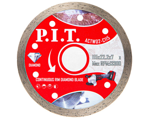 Диск алмазный отрезной сплошной P.I.T. 115x22,2x1,4 мм ACTW02-C115 Диск алмазный отрезной сплошной P.I.T. 115x22,2x1,4 мм ACTW02-C115