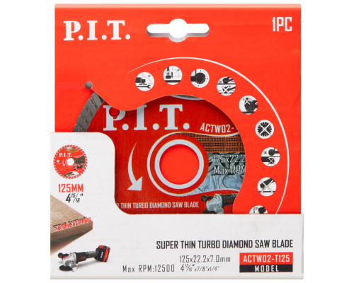 Диск алмазный отрезной Turbo P.I.T. 125x22,2x1,4 мм ACTW02-T125