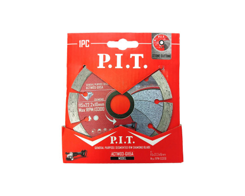 Диск алмазный отрезной сегментированный P.I.T. 115x22,2x1,4 мм ACTW03-G115A Диск алмазный отрезной сегментированный P.I.T. 115x22,2x1,4 мм ACTW03-G115A