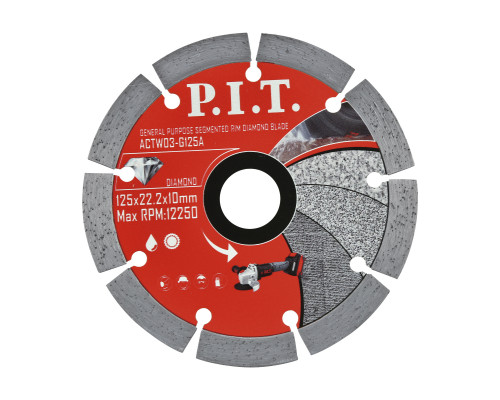 Диск алмазный отрезной сегментированный P.I.T. 125x22,2x1,4 мм ACTW03-G125A