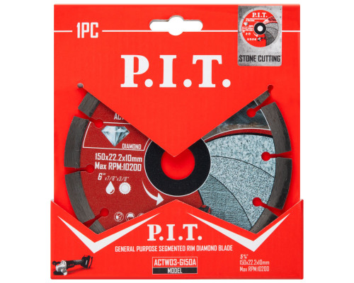Диск алмазный отрезной сегментированный P.I.T. 150x22,2x1,4 мм ACTW03-G150A