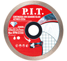 Диск алмазный отрезной сплошной P.I.T. 125x22,2x1,4 мм ACTW03-C125A