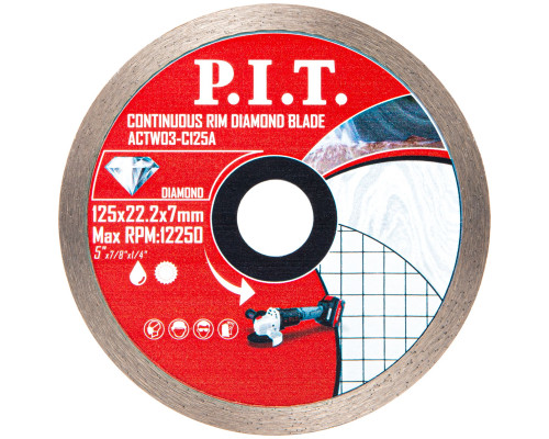 Диск алмазный отрезной сплошной P.I.T. 125x22,2x1,4 мм ACTW03-C125A Диск алмазный отрезной сплошной P.I.T. 125x22,2x1,4 мм ACTW03-C125A