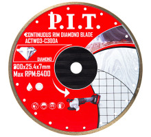 Диск алмазный отрезной сплошной P.I.T. 300x25,4x1,8 мм ACTW03-C300A