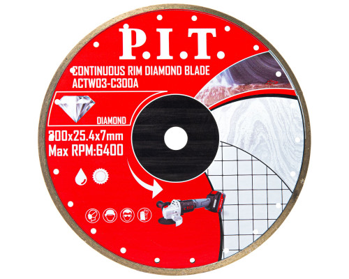 Диск алмазный отрезной сплошной P.I.T. 300x25,4x1,8 мм ACTW03-C300A Диск алмазный отрезной сплошной P.I.T. 300x25,4x1,8 мм ACTW03-C300A