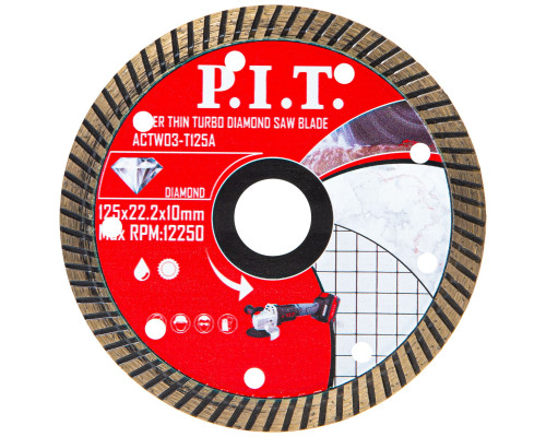 Диск алмазный отрезной Turbo P.I.T. 125x22,2x1,4 мм ACTW03-T125A Диск алмазный отрезной Turbo P.I.T. 125x22,2x1,4 мм ACTW03-T125A