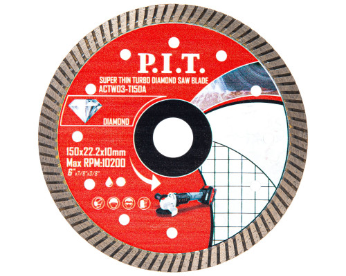 Диск алмазный отрезной Turbo P.I.T. 150x22,2x1,4 мм ACTW03-T150A Диск алмазный отрезной Turbo P.I.T. 150x22,2x1,4 мм ACTW03-T150A