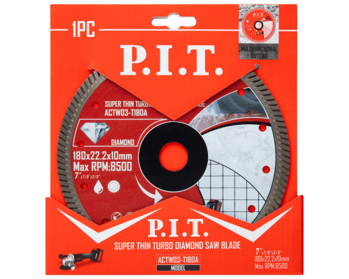 Диск алмазный отрезной Turbo P.I.T. 180x22,2x1,6 мм ACTW03-T180A Диск алмазный отрезной Turbo P.I.T. 180x22,2x1,6 мм ACTW03-T180A