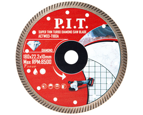 Диск алмазный отрезной Turbo P.I.T. 180x22,2x1,6 мм ACTW03-T180A Диск алмазный отрезной Turbo P.I.T. 180x22,2x1,6 мм ACTW03-T180A
