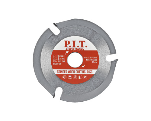 Диск пильный по дереву для УШМ P.I.T. 125x22,2x2,2 мм 3T ACTW06-125T3