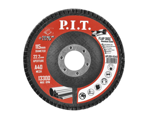 Круг лепестковый шлифовальный P.I.T. 115x22,2 мм, A40 APLS01-11540