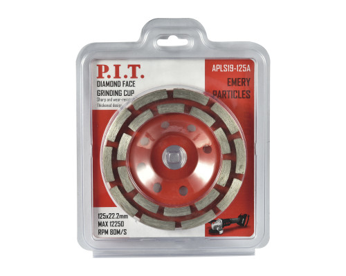 Чашка алмазная шлифовальная двухрядная P.I.T. 125x22,2 мм APLS19-125A