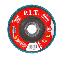 Круг лепестковый шлифовальный P.I.T. DRUA 125x22,2 мм, ZA40, циркониевый корунд APLS26-12540