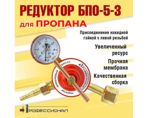 Редуктор пропановый БПО-5-3 Профессионал 70301 Редуктор пропановый БПО-5-3 Профессионал 70301