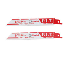 Полотно для сабельной пилы по металлу P.I.T. DRUA 2 шт, 150 мм, 14 TPI, бим D6A+M2 ARSB-0614C
