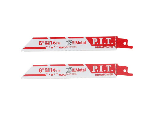 Полотно для сабельной пилы по металлу P.I.T. DRUA 2 шт, 150 мм, 14 TPI, бим D6A+M2 ARSB-0614C Полотно для сабельной пилы по металлу P.I.T. DRUA 2 шт, 150 мм, 14 TPI, бим D6A+M2 ARSB-0614C
