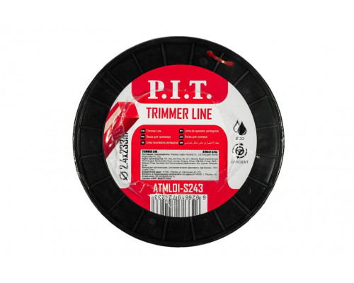 Леска для триммеров квадрат P.I.T. 3LB 2,4 мм, бухта 233 м ATML01-S243 Леска для триммеров квадрат P.I.T. 3LB 2,4 мм, бухта 233 м ATML01-S243