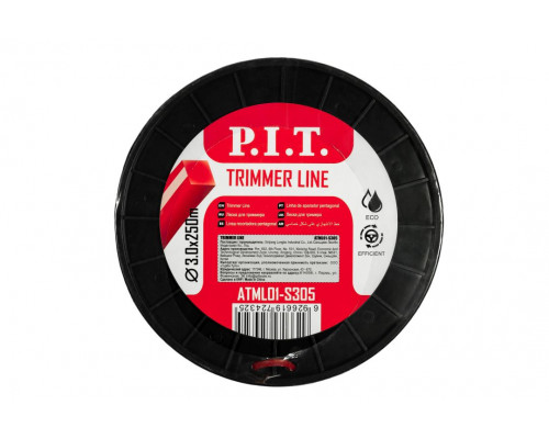 Леска для триммеров квадрат P.I.T. 5LB 3,0 мм, бухта 250м ATML01-S305 Леска для триммеров квадрат P.I.T. 5LB 3,0 мм, бухта 250м ATML01-S305