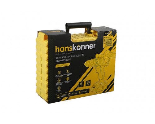 Аккумуляторная дрель-шуруповерт Hanskonner Unibattery HCD1865BLC