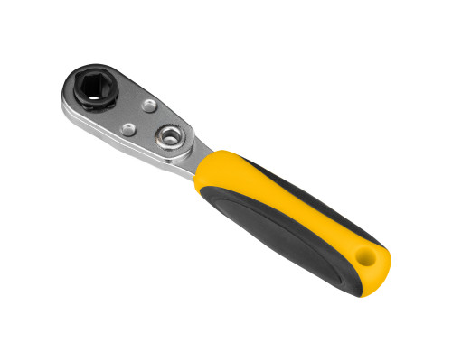 Ключ-трещотка для бит 1/4", 52 зуба, CrMo, адаптер для торцевых головок Denzel 11633