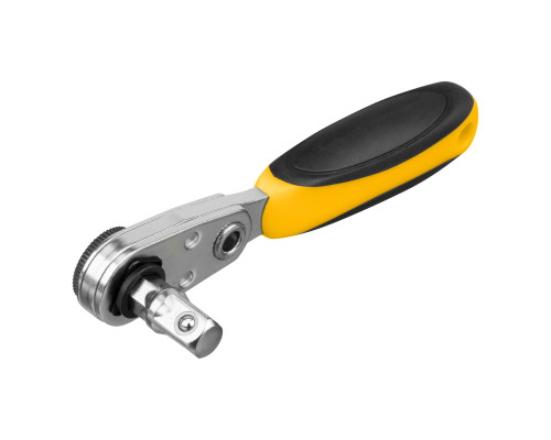 Ключ-трещотка для бит 1/4", 52 зуба, CrMo, адаптер для торцевых головок Denzel 11633