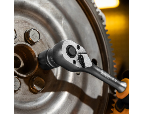 Ключ-трещотка 3/8", 90 зубьев, с быстрым сбросом, CrV Denzel 14032