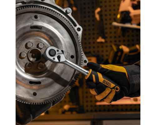 Ключ-трещотка 1/2", 90 зубьев, с быстрым сбросом, CrV Denzel 14033