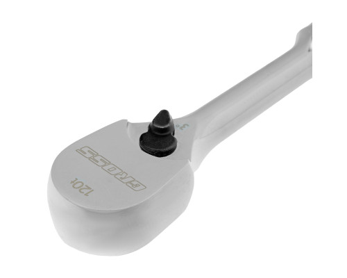 Ключ-трещотка 1/4", CrV, 120 зубьев, цельнометаллический, хром Gross 14050