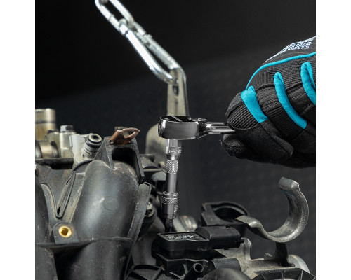 Ключ-трещотка 1/4", CrV, 120 зубьев, цельнометаллический, хром Gross 14050