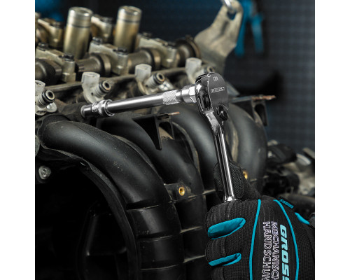 Ключ-трещотка 3/8", CrV, 120 зубьев, цельнометаллический, хром Gross 14051