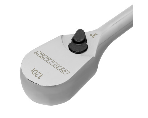 Ключ-трещотка 3/8", CrV, 120 зубьев, цельнометаллический, хром Gross 14051