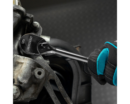 Ключ-трещотка 3/8", CrV, 120 зубьев, цельнометаллический, хром Gross 14051