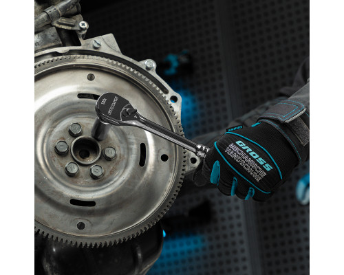 Ключ-трещотка 1/2", CrV, 120 зубьев, цельнометаллический, хром Gross 14052