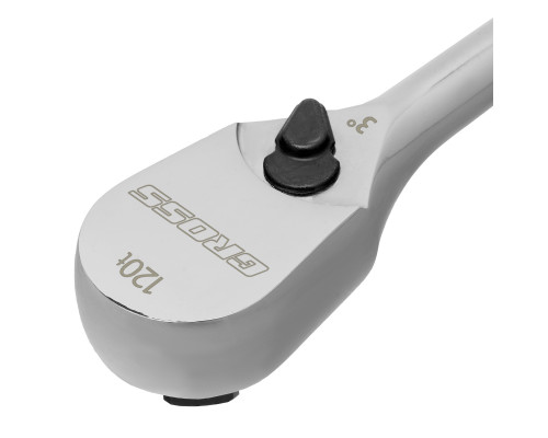 Ключ-трещотка 1/2", CrV, 120 зубьев, цельнометаллический, хром Gross 14052