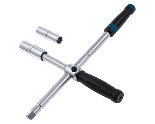 Ключ-крест баллонный, складной с изменяющимся рычагом, 17 мм, 19 мм, 21 мм, 23 мм Gross 14270