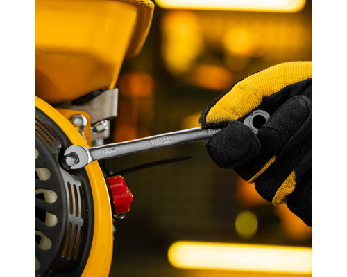 Ключ комбинированный трещоточный 16 мм, CrV, матовый хром Denzel 14710