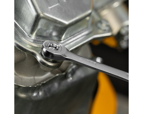 Ключ комбинированный трещоточный 16 мм, CrV, матовый хром Denzel 14710