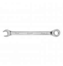 Ключ комбинированный трещоточный 10 мм, CrV, матовый хром Denzel 14704