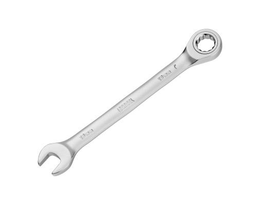 Ключ комбинированный трещоточный 13 мм, CrV, матовый хром Denzel 14707