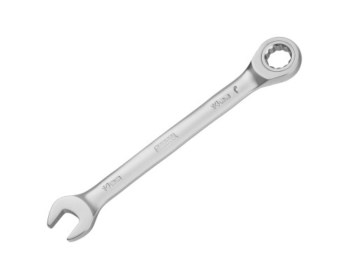 Ключ комбинированный трещоточный 14 мм, CrV, матовый хром Denzel 14708