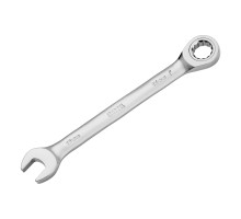 Ключ комбинированный трещоточный 15 мм, CrV, матовый хром Denzel 14709