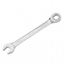 Ключ комбинированный трещоточный 16 мм, CrV, матовый хром Denzel 14710