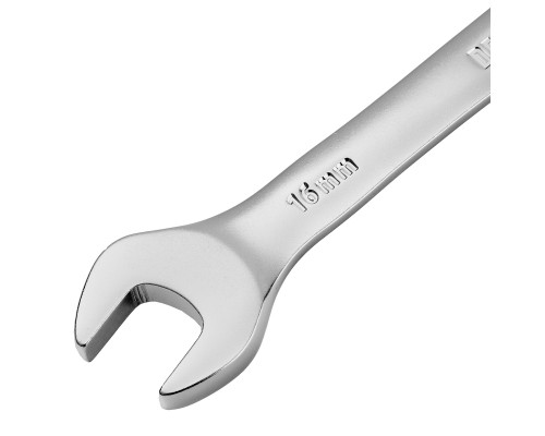 Ключ комбинированный трещоточный 16 мм, CrV, матовый хром Denzel 14710