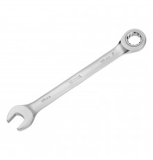 Ключ комбинированный трещоточный 18 мм, CrV, матовый хром Denzel 14712